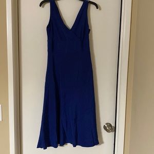 Jcrew 100%silk v neck fit n flare dress